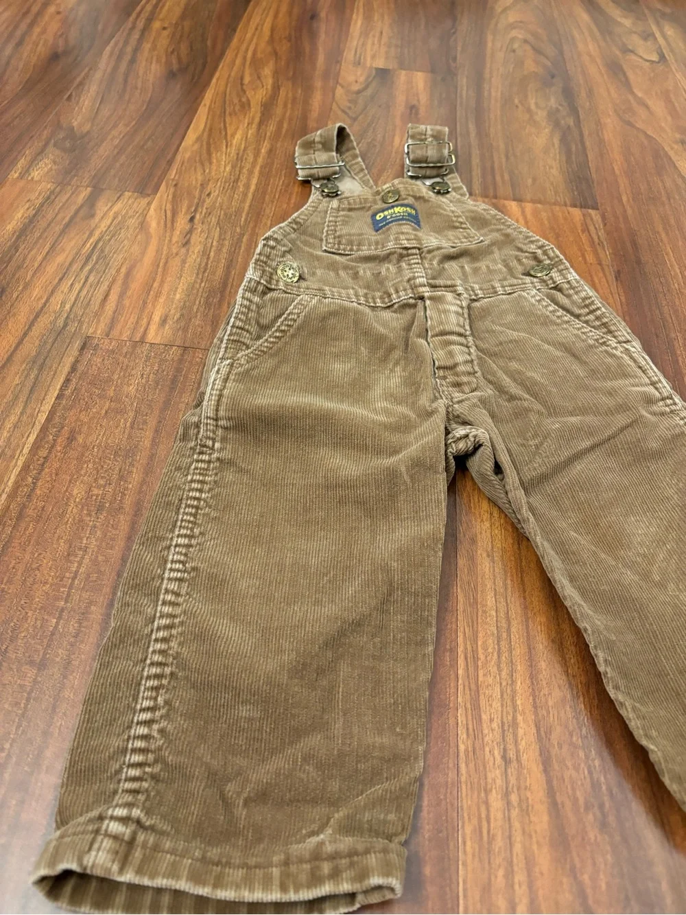 Osh Kosh B’Gosh light brown vintage corduroy overalls